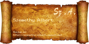 Szemethy Albert névjegykártya