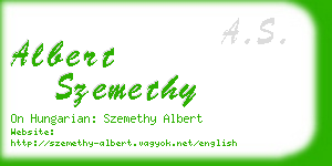 albert szemethy business card